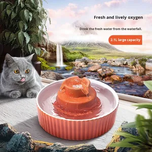 Ceramica automatica gatto fontana di acqua Cupcake Pet pompa acqua circolazione acqua filtro carbone Ultra silenzioso 2.1L/71oz eco-friendly - Product Image 4