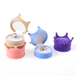 Commercio all'ingrosso produzione di Hign End <span class=keywords><strong>Ring</strong></span> scatole di gioielli Custom Premium di velluto unico anello scatola con logo - Product Image 5