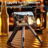 Support de téléphone magnétique portable et perche à selfie 3-en-1, trépied pliable pour iPhone, iPad, tablette, ordinateur portable, utilisation sur ordinateur de bureau