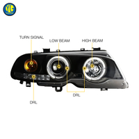 YU GUANG pour BMW E46 Coupé Lentille de phare 1998-2002 Pièces automobiles E46 Amélioration des phares avant Phares Angel Eyes