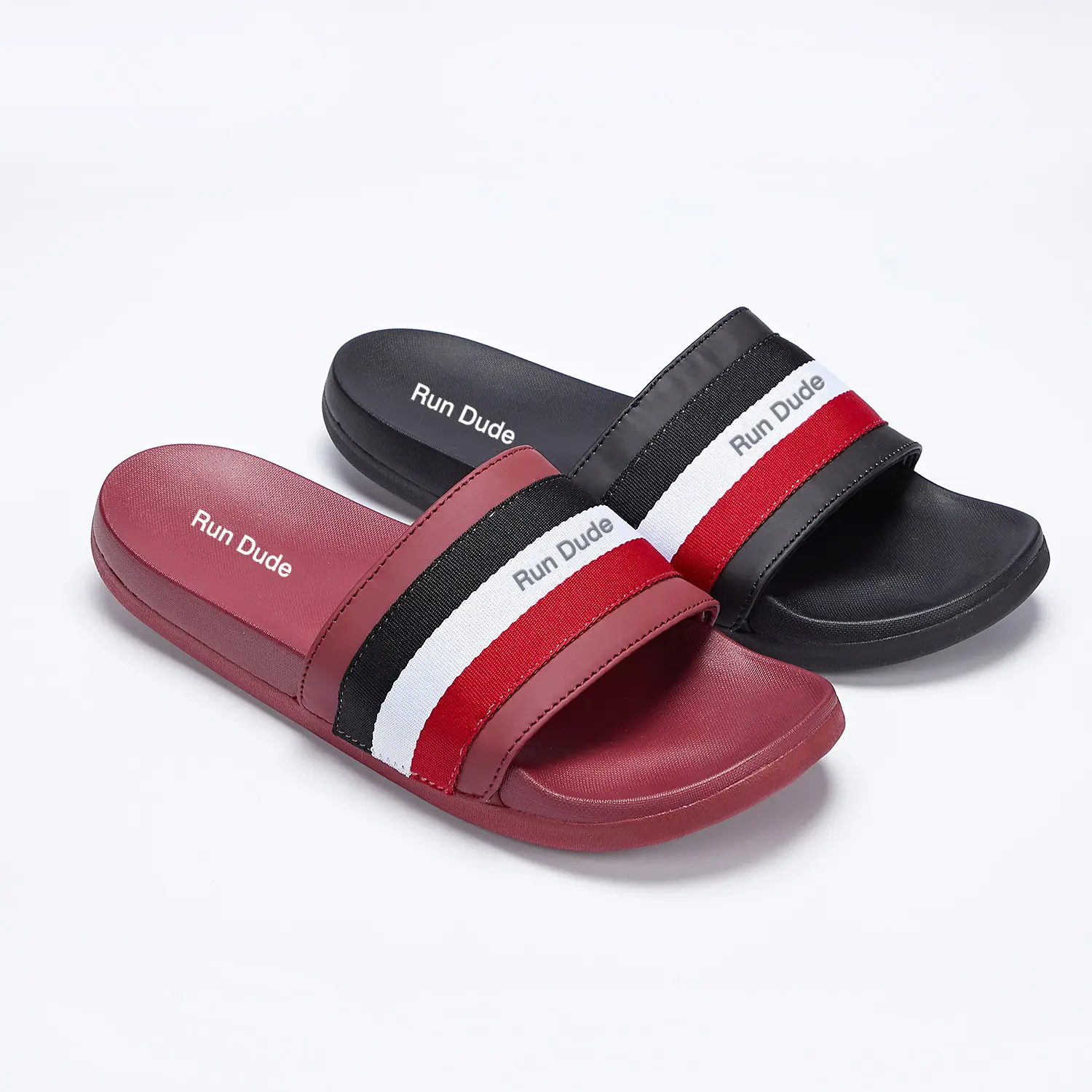 Custom men's fashion anti slip slides soft PU midsole beach sandals wholesale men summer slippers fashion slides