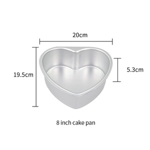 ถาดอบเค้กรูปหัวใจอลูมิเนียมขนาด4/ 6/8/10นิ้วพร้อมแม่พิมพ์อบขนมเค้กด้านล่างที่ถอดออกได้ - Product Image 2