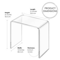 Table d'appoint classique en acrylique transparent, écologique et pré-assemblée pour salon, présentoir de sol pour supermarché, chevet