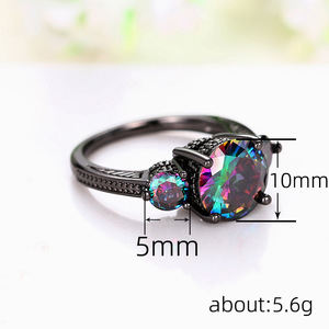 Anello alla Moda in Tono Bronzo con Tre Pietre, Stile Corona, Gioiello Elegante e Distintivo - Product Image 3