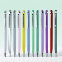Stylo à bille torsadé en métal mince de haute qualité pour stylet écran tactile sensible téléphone tablette écriture lisse Logo gravé au Laser