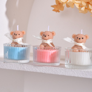 <span class=keywords><strong>Bougie</strong></span> en verre aromathérapeutique High Beauty Bear, décoration d'intérieur, cadeau d'anniversaire, <span class=keywords><strong>bougie</strong></span> aromathérapeutique artisanale mignonne - Product Image 4