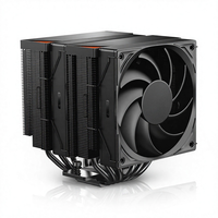 Refroidisseur d'air CPU Speedy Noir, 6 caloducs, ventilateurs à double roulement à billes, base en cuivre soudée, 80 CFM, compatible avec les boîtiers d'ordinateur