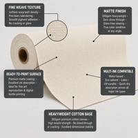 Lienzo de Algodón Puro de 350 g/m², Base Amarilla Mate, Ecológico, Impermeable, Compatible con Impresoras Epson y HP Plotter