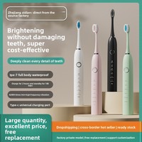 Brosse à dents électrique pour adulte, à poils souples, sonique automatique, stérilisation LED, gadget de nettoyage des dents, 42000 vibrations, plus de 50 jours d'autonomie