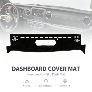 Pour Jeep Wrangler JL 2018 2019 2020 2021 <span class=keywords><strong>2022</strong></span> Tapis de tableau de bord anti-UV antidérapant, housse de tableau de bord de voiture, pièces intérieures automobiles - Product Image 1