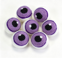 Horror-Gothic Halloween Filz-Augäpfel Wollbälle Nadelfilz Augenform Pompons Großpackung Halloween-Party