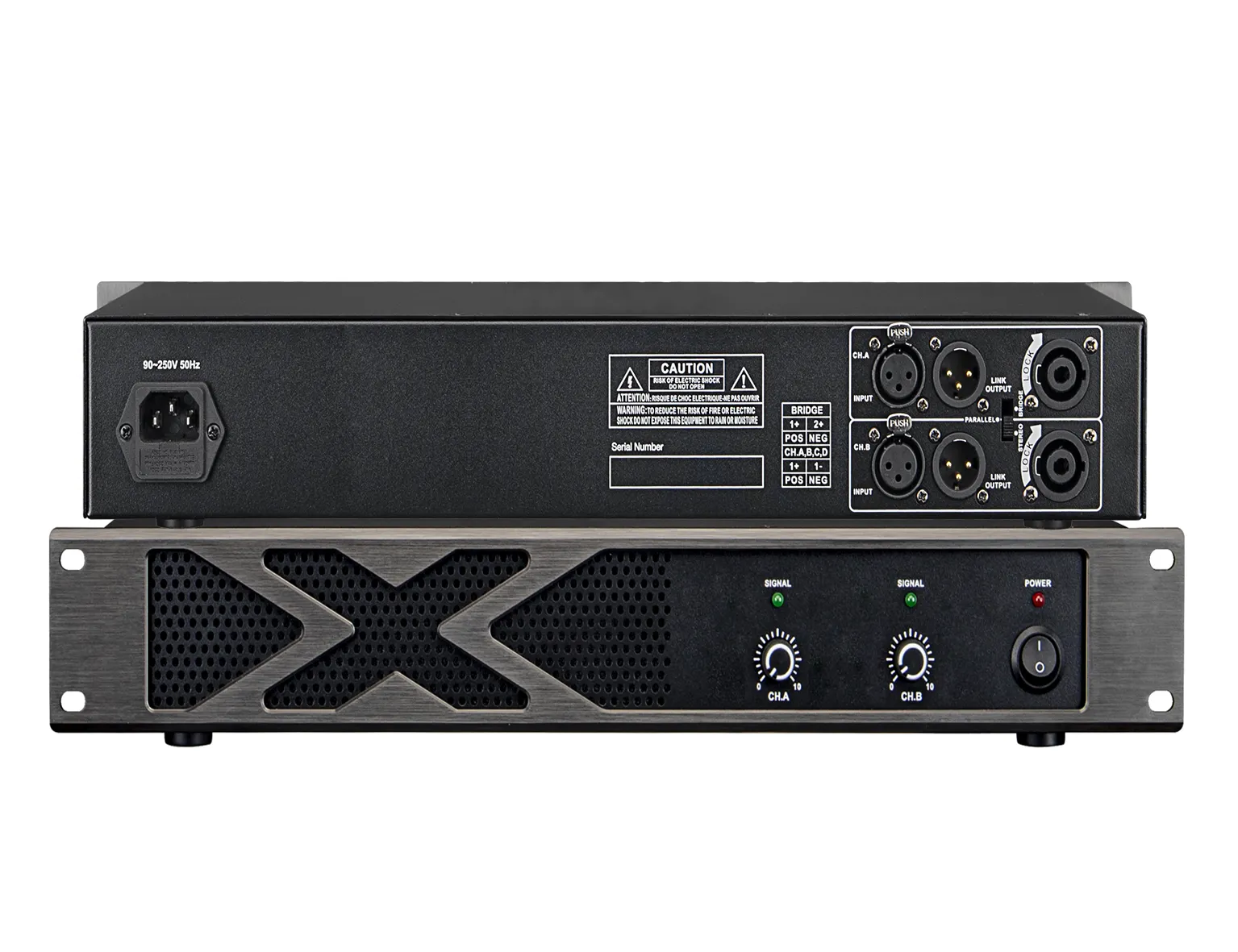 GPUB X-2500 High Quality 2 Channels Amplifier Digital Audio 1.5 U Class D 500W Big Power Professional Digital Power Amplifier