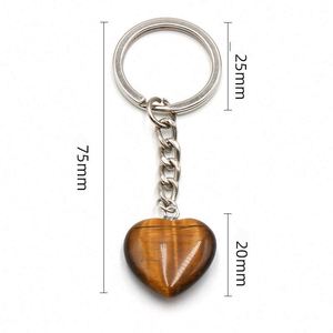 Llavero con Colgante de Piedra Natural en Forma de Corazón, Joya para Regalo - Product Image 4