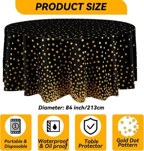 New Style Modern Customized Color Purple Gold Joyous Printed 84 Inch Disposable Oilproof Plastic Waterproof <b>Tablecloth</b> Wedding - Product Image 5