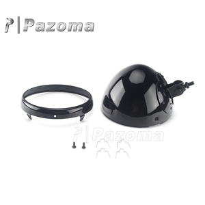 Faro LED cromado de 7 pulgadas para motocicleta, carcasa de bombilla para <span class=keywords><strong>Harley</strong></span> Custom Bobber, cubierta de luz - Product Image 3