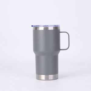 Meilleures ventes - Tasse à café isotherme en acier inoxydable à double paroi de 20 oz et 30 oz, gobelet de voyage avec poignée et couvercle en métal - Product Image 5