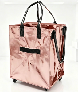 Chariot <span class=keywords><strong>de</strong></span> courses en PP tissé épaissi, pliable, double usage, grande capacité, <span class=keywords><strong>pour</strong></span> légumes et bagages - Product Image 2
