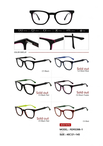Montures optiques en acétate colorées et personnalisables, prêtes pour la prescription, avec protection UV, étui à lunettes, logo personnalisé, support OEM ODM - Product Image 3