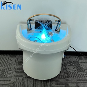 Kisen - Lavabo Portátil de Plástico para Champú con Tanque de Agua, Lavabo Blanco para el Cabello y Accesorios de Estilismo para Uso en Salones de Belleza - Product Image 1