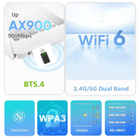 Adaptateur USB Wi-Fi BT5.4 2-en-1 Comfast AX910C sans pilote, 600 Mbps, double bande B/g/n, chipset externe 802.11ac AIC8800M80, en stock