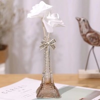 Bouteille en verre, accessoire en forme de tour Eiffel, bijou avec bouchon en liège et rotin, offre spéciale