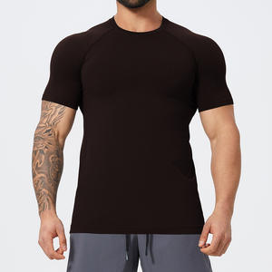 Camicie di biancheria intima senza cuciture a maniche corte in maglia elastica e traspirante per allenamento muscolare Fitness da corsa Sport da Jogging <span class=keywords><strong>T</strong></span> <span class=keywords><strong>Shirt</strong></span> da <span class=keywords><strong>uomo</strong></span> - Product Image 3