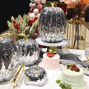Disco <b>Mirror</b> Glass Reflective Pumpkin Laser Glitter Pumpkin Model for Halloween Wedding Bar KTV Photography Ornaments - Product Image 5