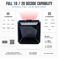 Lecteur de codes-barres USB de bureau 1D 2D QR avec capteur d'image 1,38 MP et interface RS232 pour comptoirs de magasins de détail