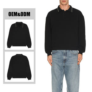 Polo de manga larga con diamantes de imitación personalizados de alta calidad Kingsen, Polo de Golf con botones bordados para hombre 100% de algodón - Product Image 2