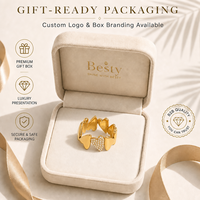 18K Gold PVD Edelstahl Multi-Herz Ehering für Damen Kristall-Pavé Vergoldet Wasserdicht Hypoallergen Großhandel Schmuck