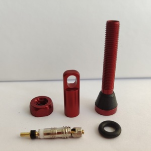 Válvula Presta de 48mm de alta calidad, accesorios sin cámara de bicicleta de aleación de aluminio rojo - Product Image 2