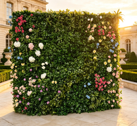 Mur végétal, décoration murale en herbe, panneau de plantes vertes artificielles, fleurs de pampa, mousse, herbe artificielle en plastique pour mur