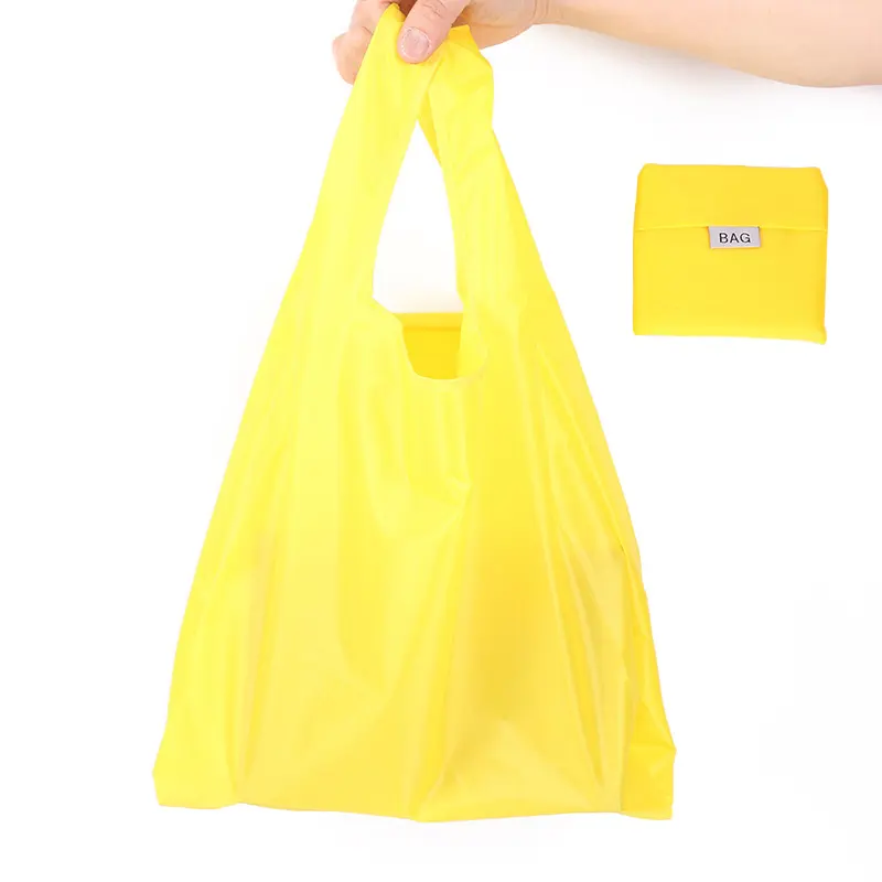 Düz renk büyük kapasiteli katlanabilir süpermarket alışveriş çantası taşınabilir Oxford bez bakkal alışveriş çantası