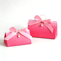 Boîte à bonbons de mariage haut de gamme, étui à dragées portable avec ruban et nœud, emballage en carton de luxe, sac cadeau, fabricant en gros