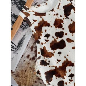 FOXA Women's Cow Print Tank <b>Top</b> Sleeveless Fitted Crop <b>Top</b> Summer Breathable Knitted Vest - Product Image 4