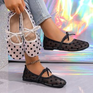 <span class=keywords><strong>Ballerine</strong></span> Mary Jane Trasparenti a Pois con Punta Quadrata e Fiocco, 2 Colori, Estate 2026, Stile Coquette OEM - Product Image 3
