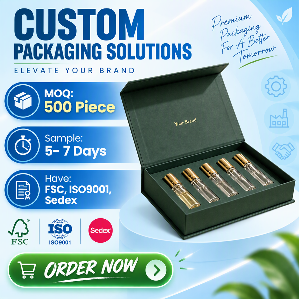 Sampling Gift Boxes Premium Custom Luxury Perfume Sample Packaging Box Printing Logo ...