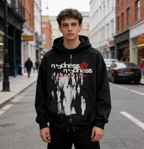 Sudadera con Capucha Personalizada para Hombre, 100% Algodón, Felpa Gruesa, Invierno, Color Sólido, Alta Calidad, Corte Regular, Largo Regular, Hombros Caídos, Cierre Completo - Product Image 1