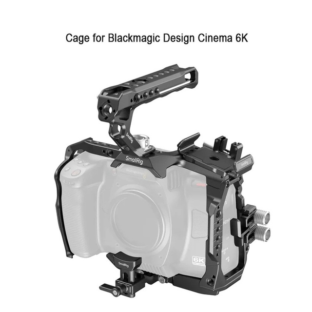 For Camera Cage for Blackmagic Design Cinema 6K & BMPCC 6K-Full/Half Cage Transformable Lens Mount Protection