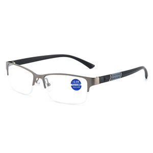 Bisagra de metal clásica para <span class=keywords><strong>presbicia</strong></span>, <span class=keywords><strong>gafas</strong></span> de media montura a la moda, con luz azul y gruesas - Product Image 1