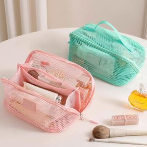 Bolsas de Cosméticos Transpirables con Cierre, Organizador de Maquillaje Ligero de Viaje, Malla - Product Image 5