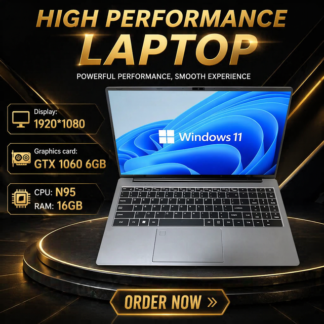 Gaming Laptop Intel Core N95 + GTX 1060 IPS Screen 16GB RAM 512GB/1TB SSD Quad Core Processor Windows 11  RGB Backlit