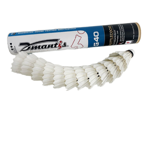 Volant de <span class=keywords><strong>badminton</strong></span> en plumes d'oie super stable de 4e classe <span class=keywords><strong>Plume</strong></span> de lame en liège à 2 couches de l'usine chinoise - Product Image 1