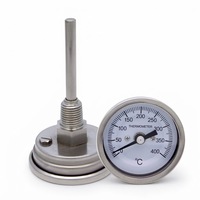 Thermomètre industriel bimétallique en acier inoxydable HUBEN H-24, résistant aux hautes températures, jauge de température pour four, canard rôti