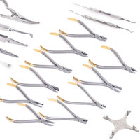 Ensemble de 18 outils d'orthodontie pour dentiste Pince formant instrument en acier inoxydable Ensemble d'orthodontie à fil en acier inoxydable