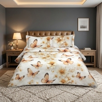 Parure de lit imprimée en 3D à ultrasons, motif floral tournesol en microfibre douce, légère et respirante, idéale pour l'été