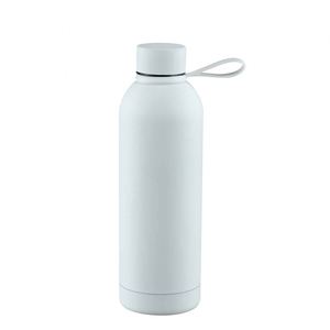 Minimalist Stainless Steel Vacuum Insulated Water Bottle With Rope Travel Flask White - Product Image 1