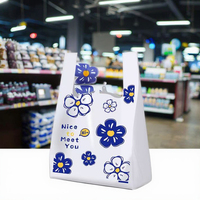 Sac en plastique PE personnalisé, durable et écologique, type T-shirt, pour le shopping, avec logo sur mesure