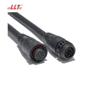 LLT M19 600V 20A IP65 IP67 2 3 4 5 6 7 8 9 10 Pin circular nylon braided cable waterproof multi connector