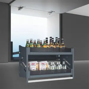 Kast Lift Hef Glazen Pantry Hardware Roestvrij Staal Specerij Stalen Keuken Opslag Lift Moderne Uittrekmand